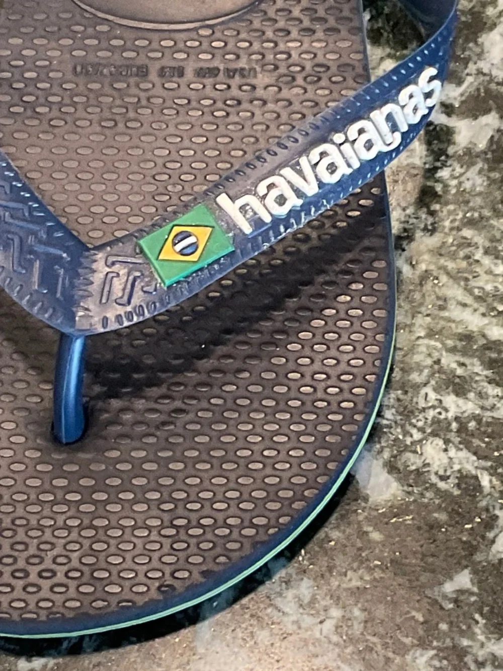 Navy Havaianas with Brazil Flag Size 5-6 (35-36)